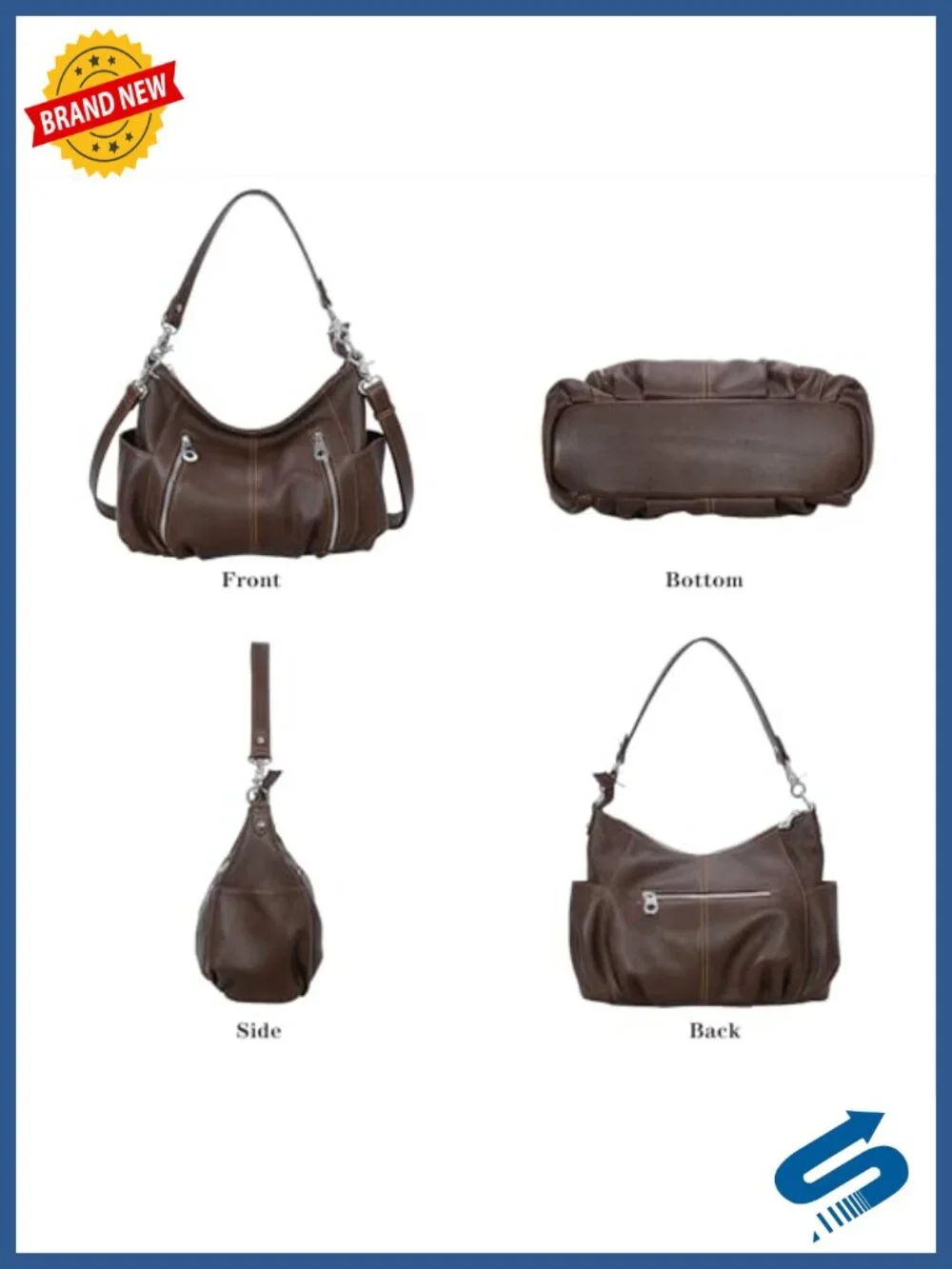Genuine Leather Shoulder Hobo Bag Crossbody Satchel Handbag Tote Purse